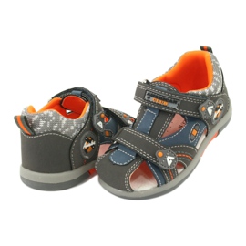 Boys' sandals with velcro American Club DR09 / 20 blue orange grey 2