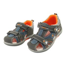Boys' sandals with velcro American Club DR09 / 20 blue orange grey 1