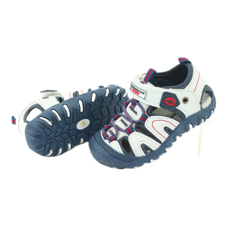 American Club DR08 / 20 velcro sandals for boys white red blue 3 American Club DR08 / 20 velcro sandals for boys white red blue 3