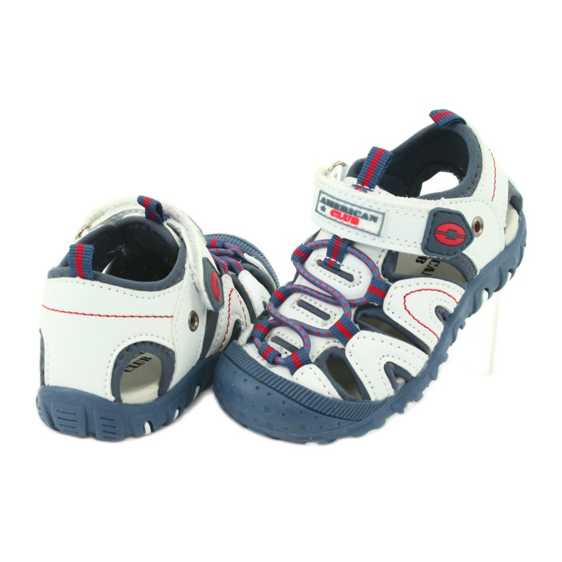 American Club DR08 / 20 velcro sandals for boys white red blue 2 American Club DR08 / 20 velcro sandals for boys white red blue 2