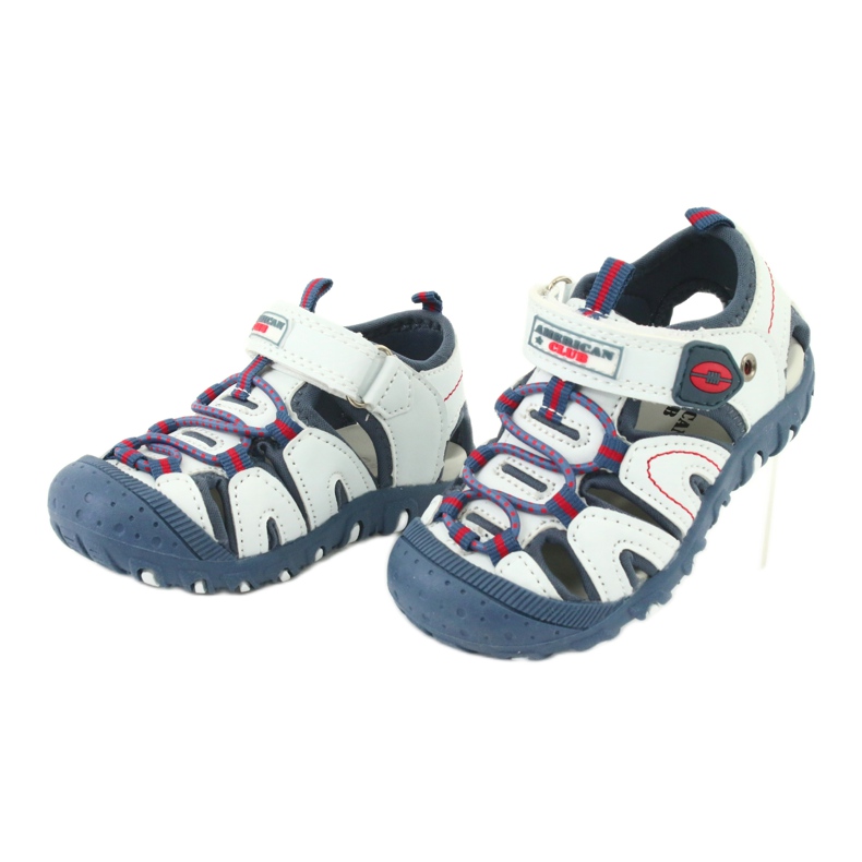 American Club DR08 / 20 velcro sandals for boys white red blue 1 American Club DR08 / 20 velcro sandals for boys white red blue 1