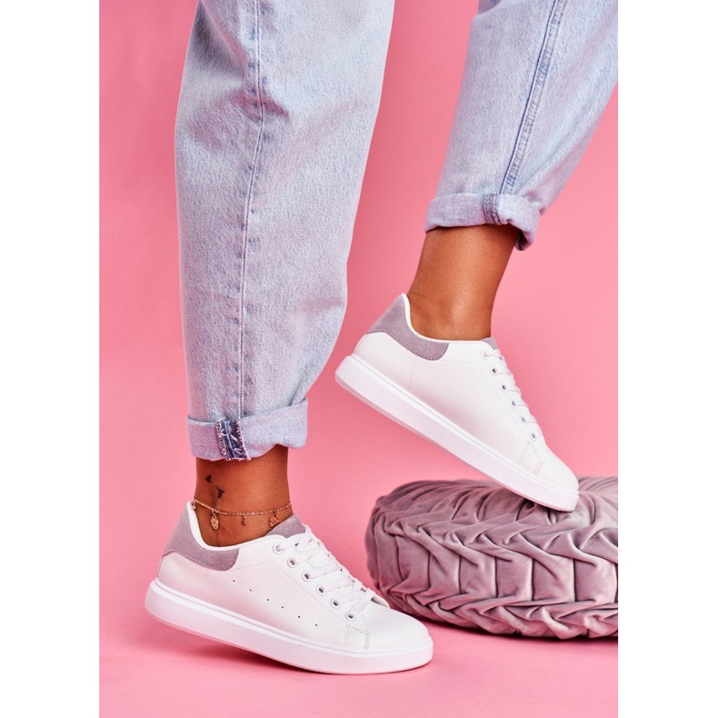 SEA Women's Sport Shoes White with a Gray Heel Milly grey 1 SEA Women's Sport Shoes White with a Gray Heel Milly grey 1