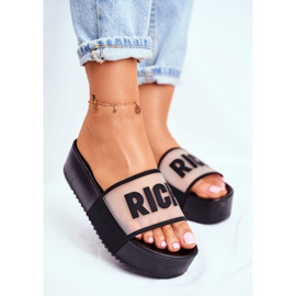 SEA Women's Black Rich Slippers On The Platform 2