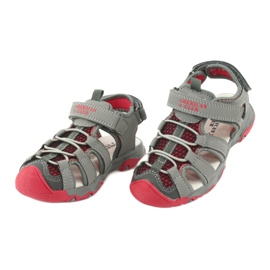 American Club Sandals gray-red leather insert xD06/20 grey 3