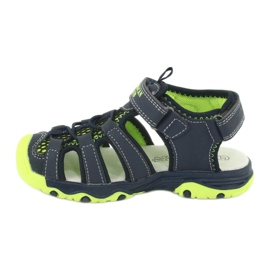 Sandals in leather American Club XD06 / 20 navy blue green 1