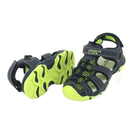 Sandals in leather American Club XD06 / 20 navy blue green 3