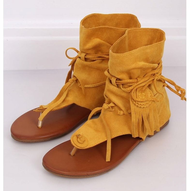 Flip-flops with uppers honey SL1010P Yellow 1