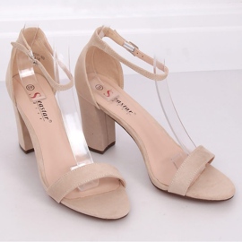 Beige high-heeled sandals CD59P Beige 1