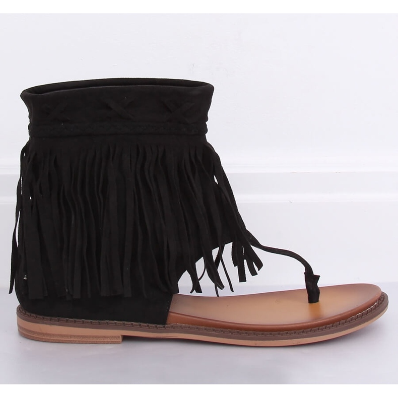 Black flip-flops with uppers NS129P Black 1