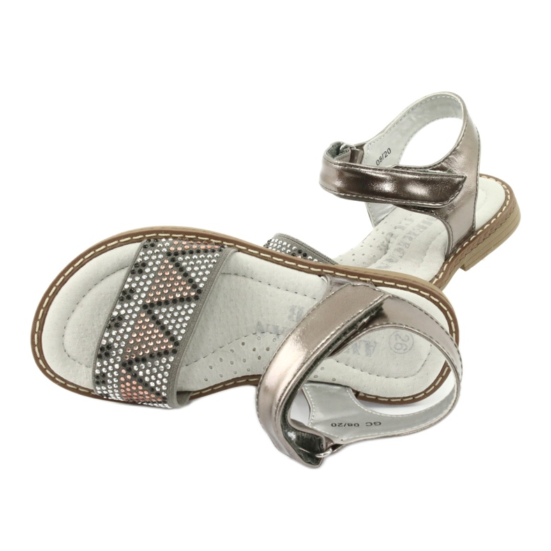 American Club Sandals Girls silver 5 American Club Sandals Girls silver 5