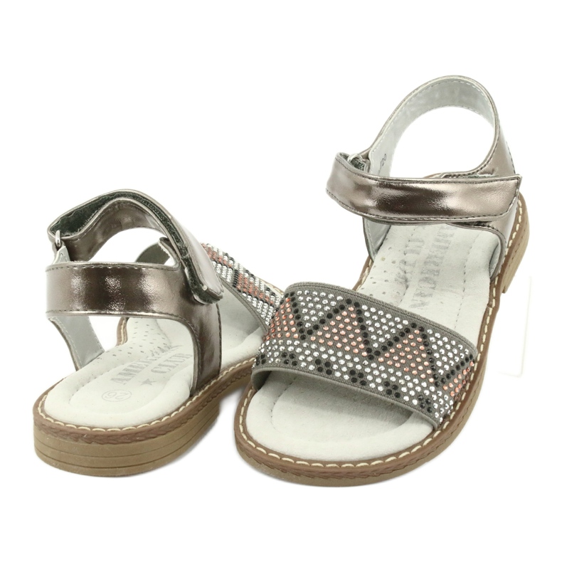 American Club Sandals Girls silver 4 American Club Sandals Girls silver 4
