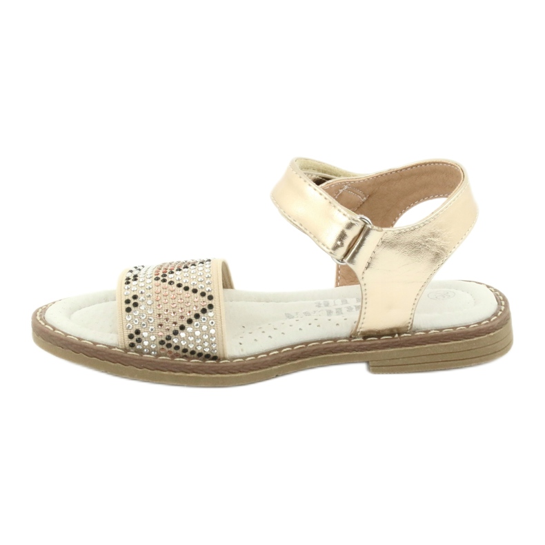 American Club Girls' Golden Gold Sandals with sequins leather insert GC08/20 2 American Club Girls' Golden Gold Sandals with sequins leather insert GC08/20 2