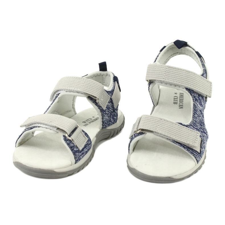 Sandals with a leather insert American Club RL25/20 navy blue and gray 2