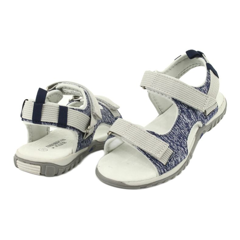 Sandals with a leather insert American Club RL25/20 navy blue and gray 3