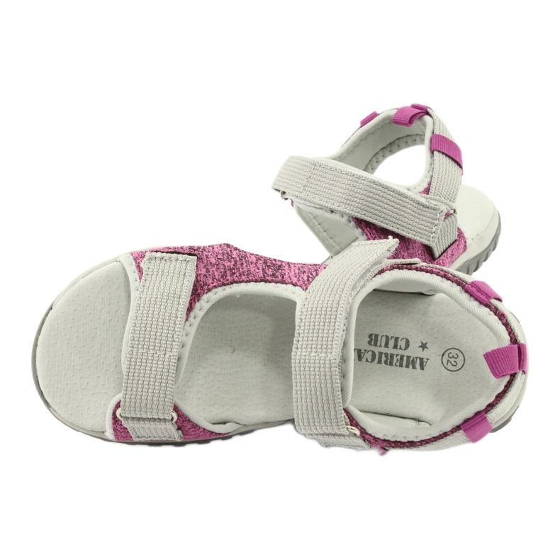 American Club Girls' sandals with a leather insert RL25/20 pink/gray 4 American Club Girls' sandals with a leather insert RL25/20 pink/gray 4