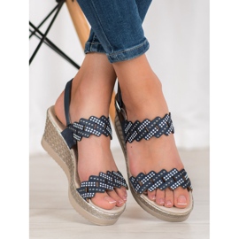 Aclys Light sandals on a wedge heel blue 1