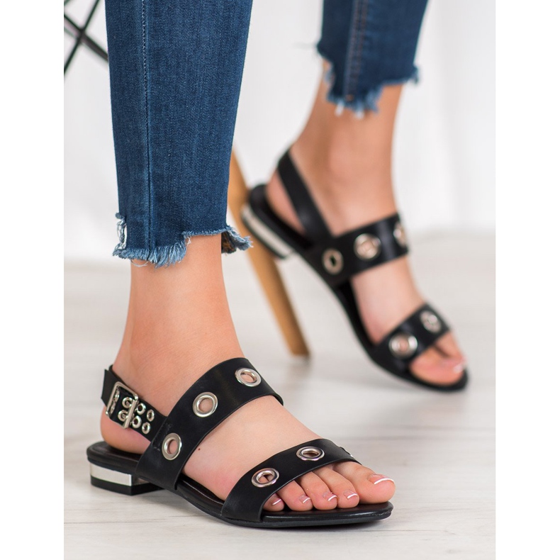 Kylie Casual Black Sandals 1