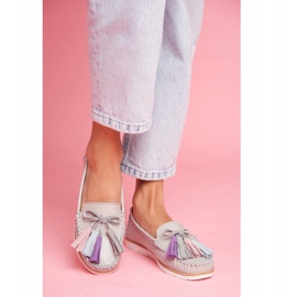 EVE Women's Loafers Leather Gray Bebbo grey 2