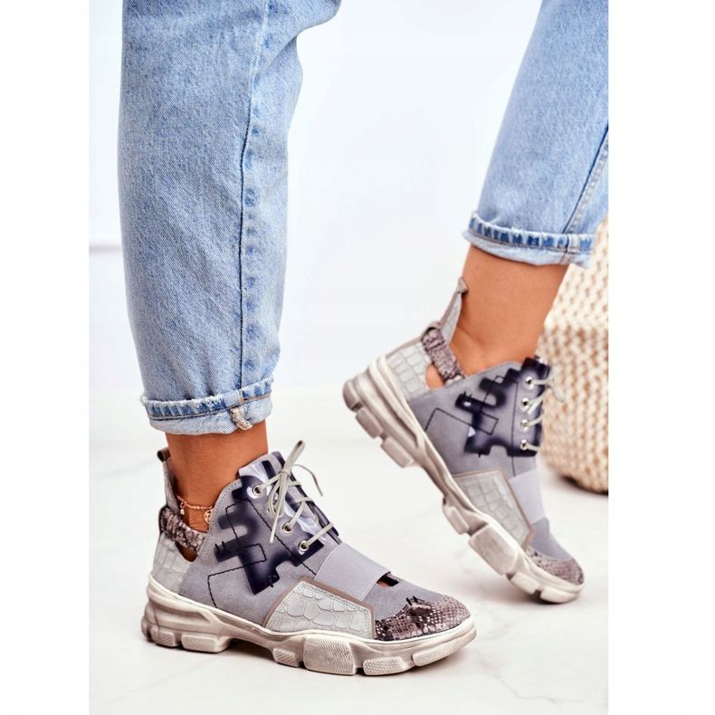 Women's Leather Sneakers Maciejka 04423-13 grey 1 Women's Leather Sneakers Maciejka 04423-13 grey 1