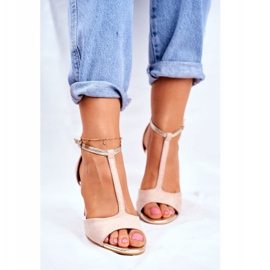 S.Barski Women's Sandals On High Heel Beige 280-58 Move On Me 2