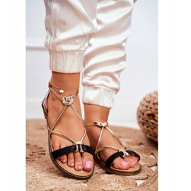 S.Barski Women's Sandals Flat Black and Gold Barski Samim yellow 1 S.Barski Women's Sandals Flat Black and Gold Barski Samim yellow 1