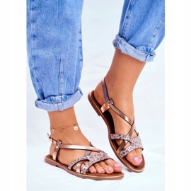 S.Barski Women's Flat Sandals Champagne Barski Lomba pink yellow 1