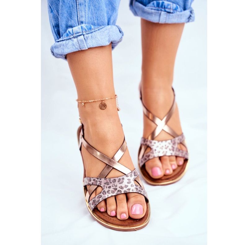 S.Barski Women's Flat Sandals Champagne Barski Lomba pink yellow 2 S.Barski Women's Flat Sandals Champagne Barski Lomba pink yellow 2