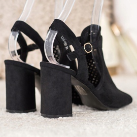 Small Swan Openwork Sandals In Stars black 1