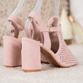 Small Swan Openwork Sandals In Stars pink 1
