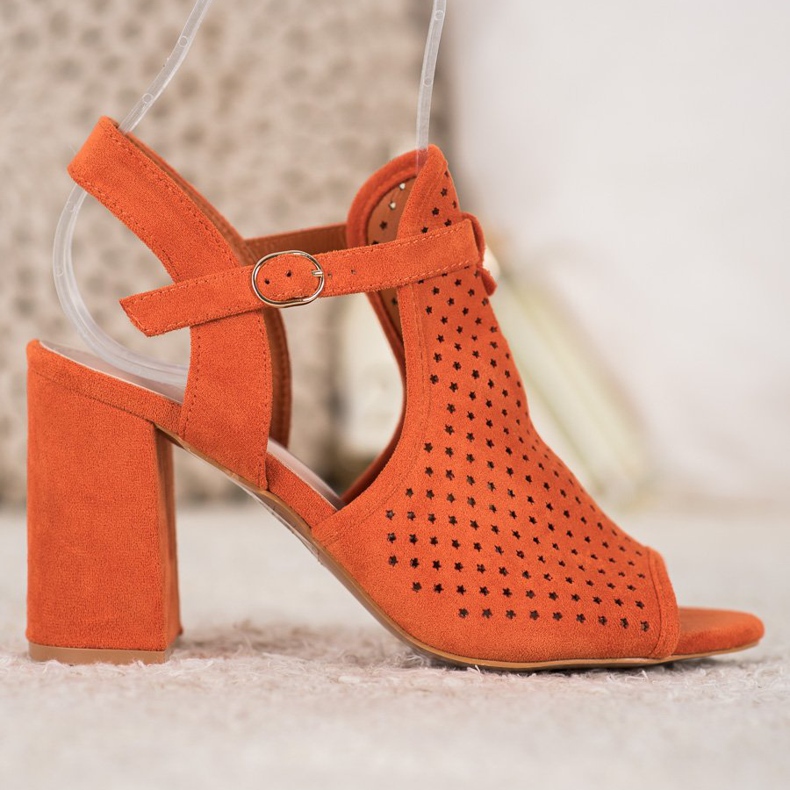 Small Swan Openwork Sandals In Stars orange 1