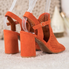 Small Swan Openwork Sandals In Stars orange 2