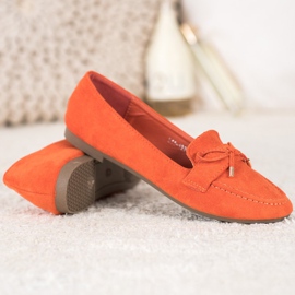 Small Swan Orange moccasins 2