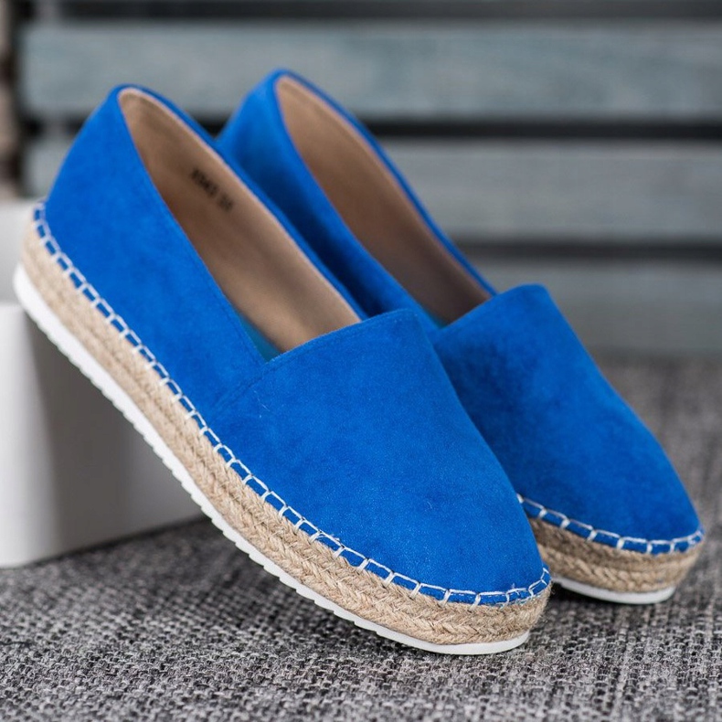 Small Swan Blue Suede Espadrilles 1