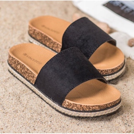 Black VINCEZA slippers 1