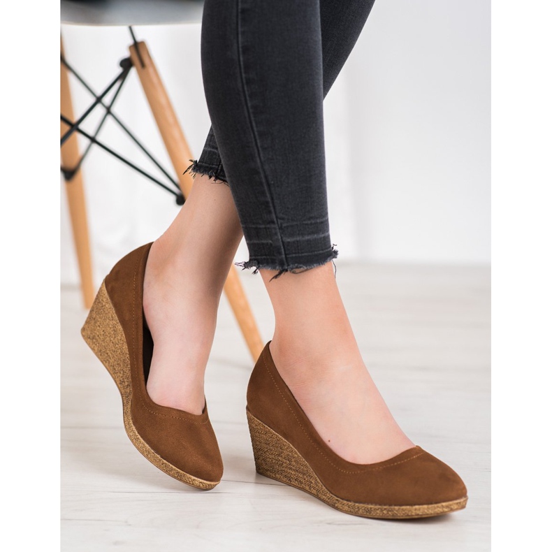 Goodin Suede Wedge Pumps brown 2