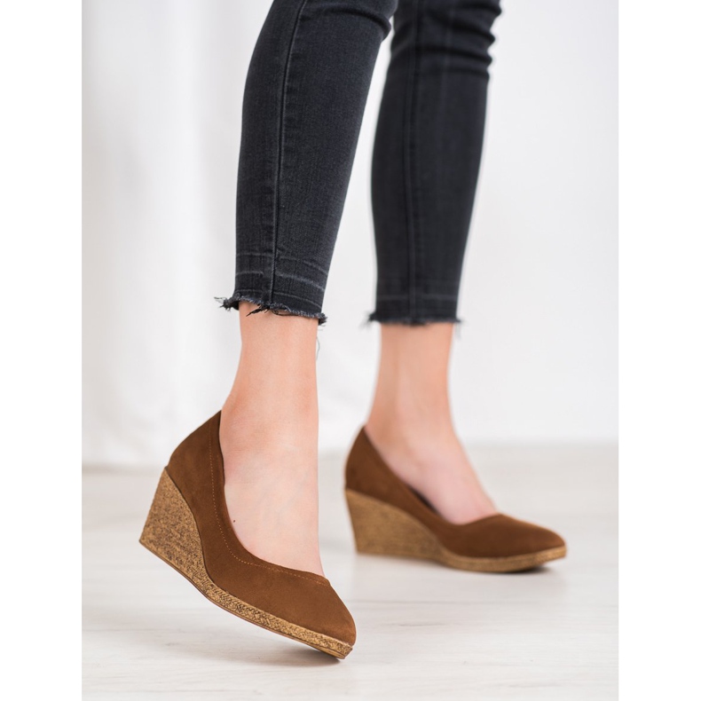 Goodin Suede Wedge Pumps brown 1