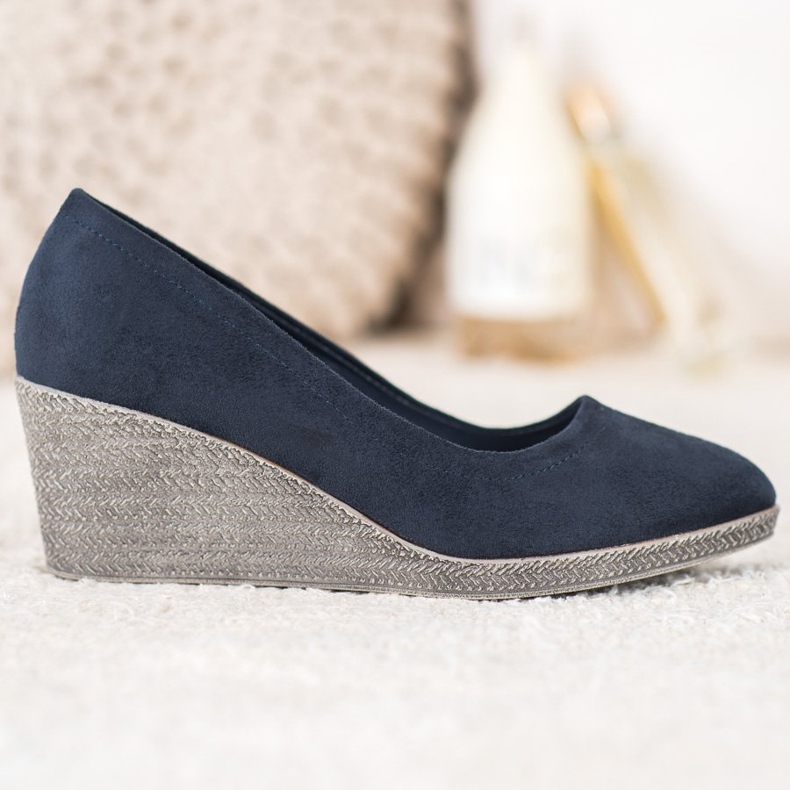 Goodin Suede Wedge Pumps navy blue blue 2 Goodin Suede Wedge Pumps navy blue blue 2
