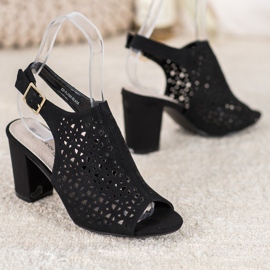 Goodin Openwork Sandals With Suede black 1