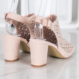 Goodin Openwork Sandals With Suede brown 1