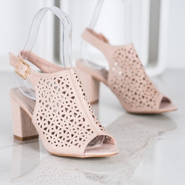 Goodin Openwork Sandals With Suede brown 2