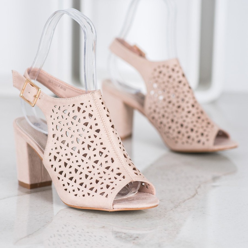 Goodin Openwork Sandals With Suede brown 2