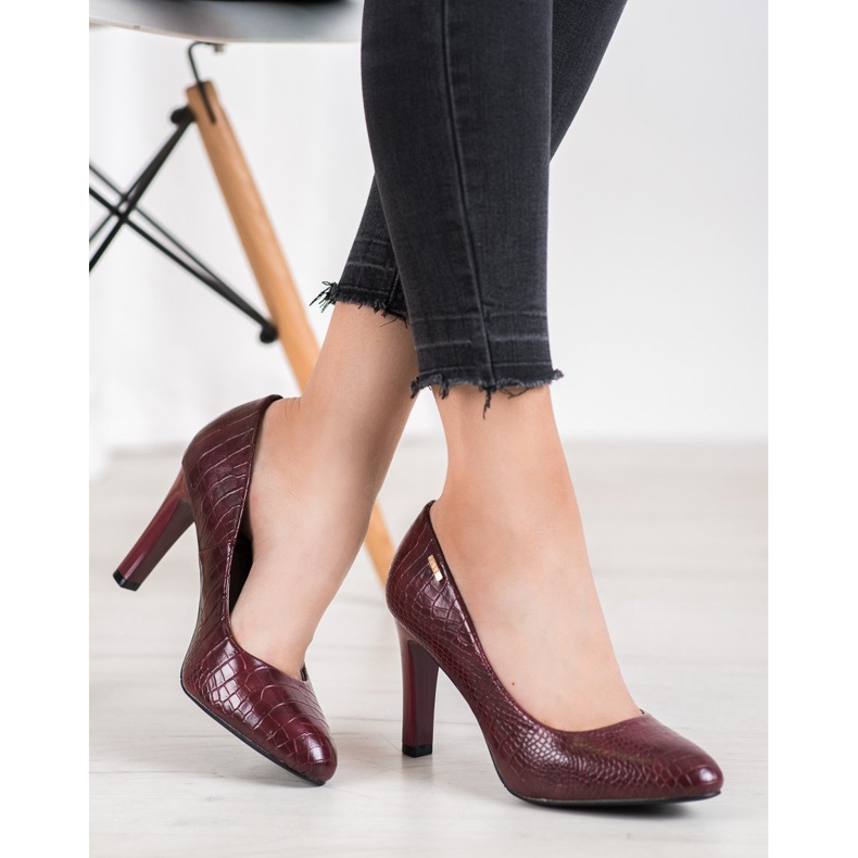 Goodin Maroon Pumps With Eco Leather red 2