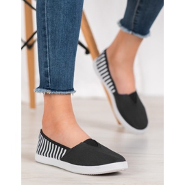SHELOVET Black Slipons With Straps 2