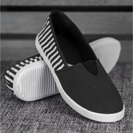 SHELOVET Black Slipons With Straps 1