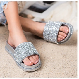 Slippers on the VINCEZA platform grey 1
