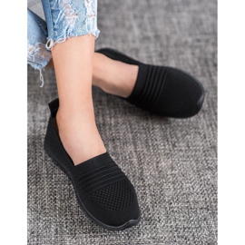 SHELOVET Comfortable Openwork Slipons black 1