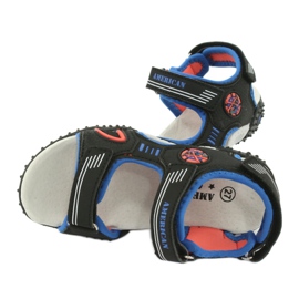 American Club American HL20/20 leather insole sandals, black/blue 4