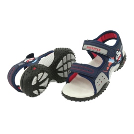 American Club Sandals leather insert HL21/20 navy blue 3