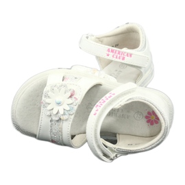 American Club Sandals Girls' flowers with a pearl xD12/20 white 3