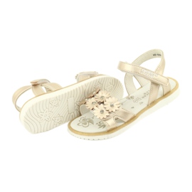 Gold sandals with flowers and sequins American Club xD10/20 golden 3
